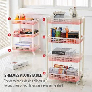 Multipurpose Stackable 4 Tier White Storage Rack Baby Kid Toy Storage Rack Bedroom Rak Serbaguna (Narrow/Wide)