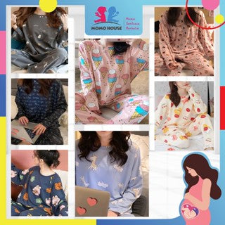 Baju Tidur Wanita Lengan Panjang Baju Tidur Perempuan Pajamas Women Cotton Pyjamas Women Sleepwear Pijamas Women (WP004)