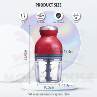 Capsule Cutter Spin Chopper Blender Mini Electric Meat Grinder Mixer Mincer Masher Shredder Juicer Pengisar Pengadun