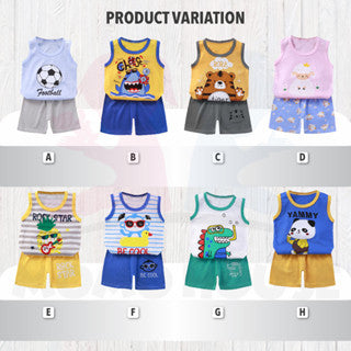 Baby Clothes Baju Budak Singlet Kanak Kanak Kids Baby Boy Singlet Set Singlet Kid Sleeveless Shirt Singlet Pant Children