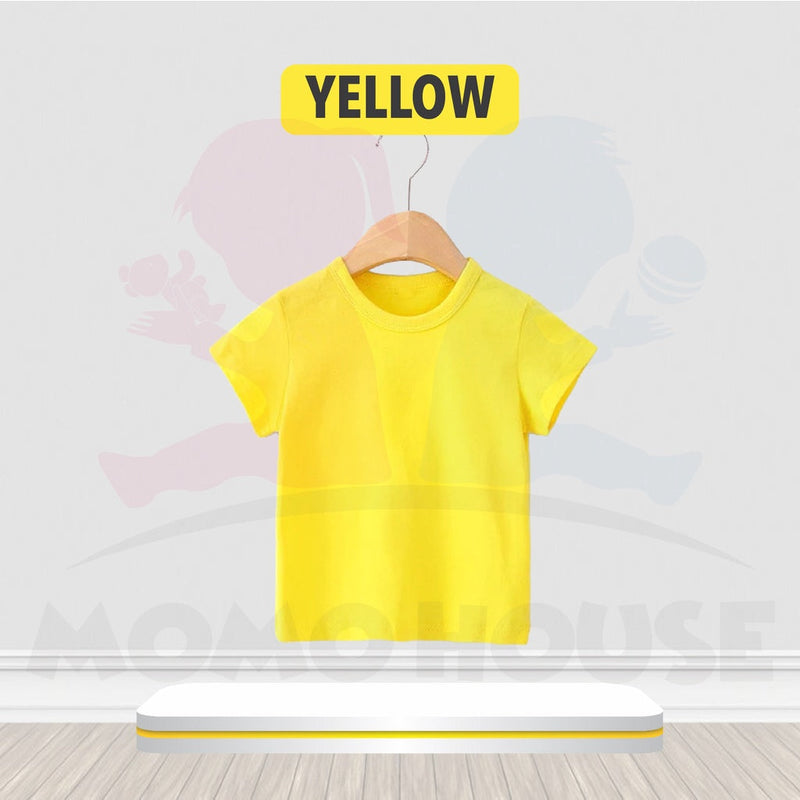 Kids T-shirt Kid s T Shirt Cotton Shirts Plain T Shirt Colour Tops Unisex Short Sleeve Tshirt Kosong Budak (MYB056)