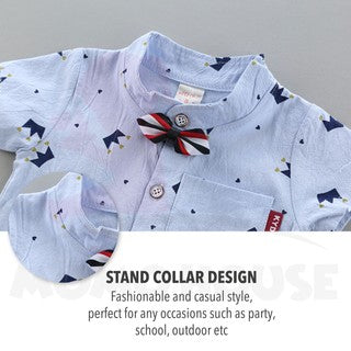 Newborn Baby Boy Clothing Shirt Short Sleeve Set (BM025)