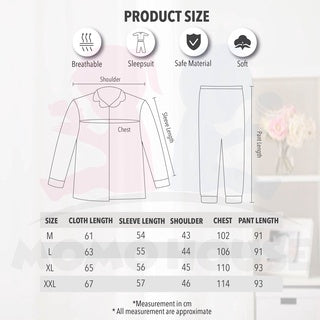 Cute Loose Women Pyjamas 100% Cotton Long Sleeve Nightwear Baju Tidur ( WP001 )