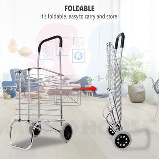 Anti Rust& Extra Large Shopping Cart Shopping Trolley Multifunctional Kereta Tolak Foldable Grocery Market Trolley