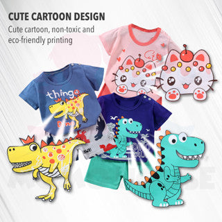 T-Shirt Newborn Baby Girls Boy Baju Murah Budak Baju Set Budak Baby Set Clothes Short Sleeve Shirt Cotton Shirt Kids