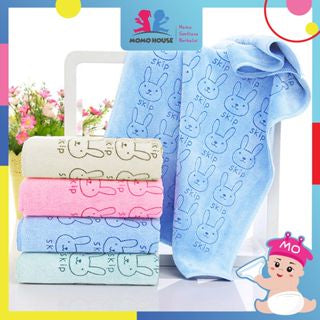 Absorbent Towel Cute Rabbit Design Multifunction Infant Baby Bath Towel Tuala Bayi (25x50cm)