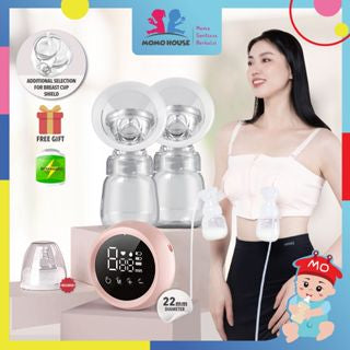 MOMO HOUSE LED Rechargeable Breast Pump Double Electric Breast Pump Pam Susu USB Led Screen Breast Pump Electric