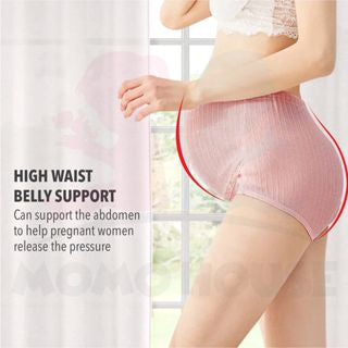 Maternity Panties High Waist Underpant Cotton Pregnant Women Underwear Adjustable Stomach Lift Briefs (MPHW)