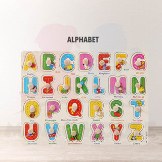 ðŸ”¥Hot itemðŸ”¥Wooden Educational Hand Grip Jigsaw Puzzle Kids & Baby Early Learning Knob Puzzle Toys