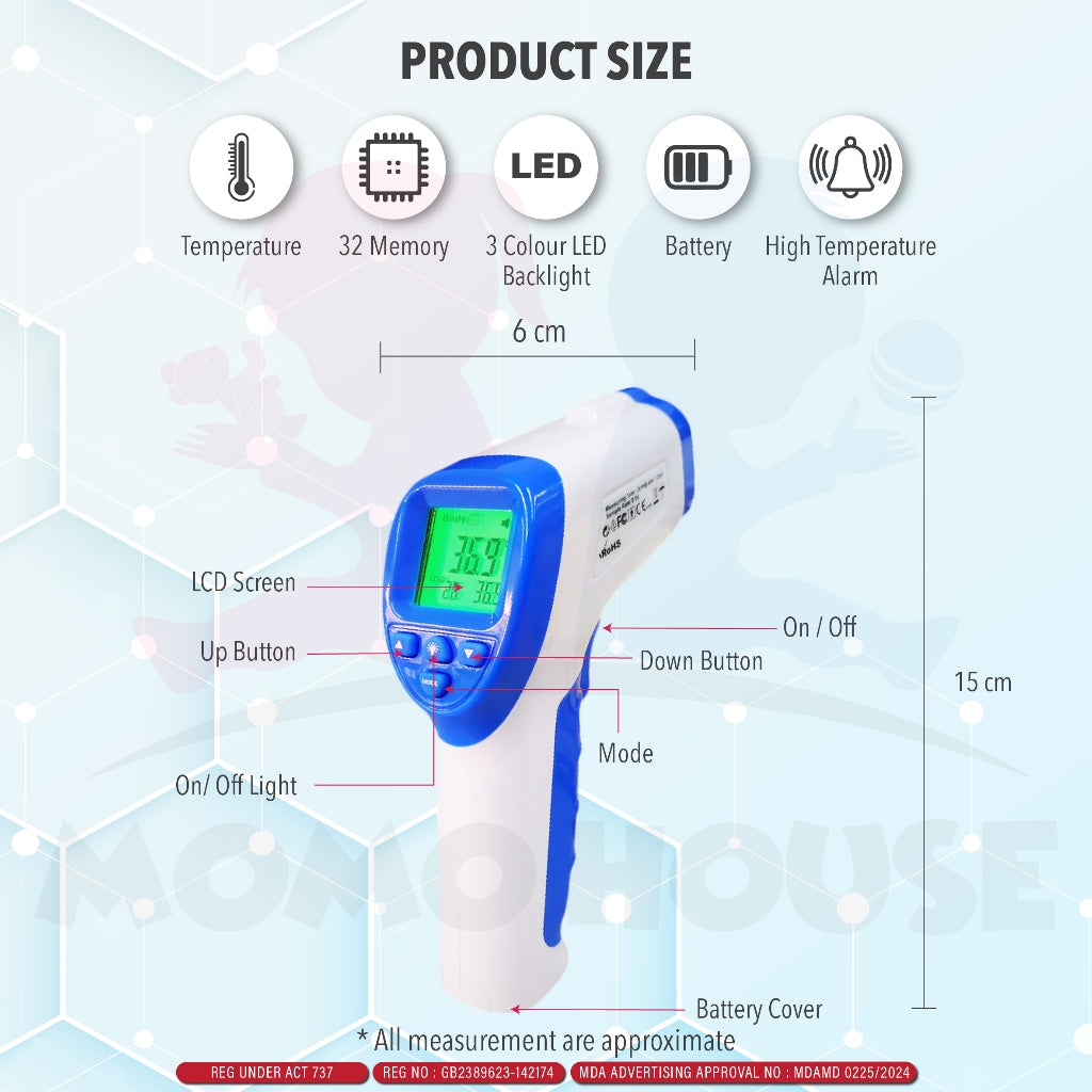 MDA Approved (1 Yr Warranty) Premium Quality Thermometer Baby Thermometer Digital Temperature Sensor