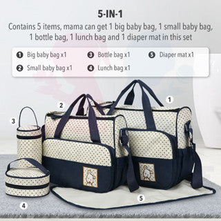 MOMO HOUSE 5 in 1 Mummy Essential Diaper Bag