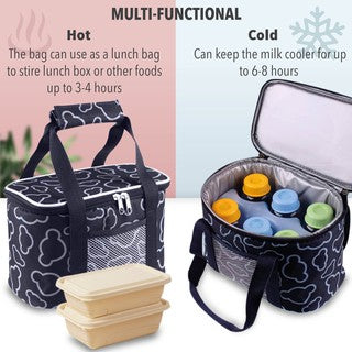 Foldable Cooler Bag For Breastmilk Storage Bag Bottle Feeding Breast Bump