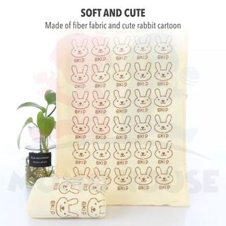 Absorbent Towel Cute Rabbit Design Multifunction Infant Baby Bath Towel Tuala Bayi (25x50cm)