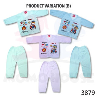 Newborn Baju Baby Infant Suit Dino Design Baju Baby (1pcs = Baju + Seluar) (Random Pick)(3868 & 3879)