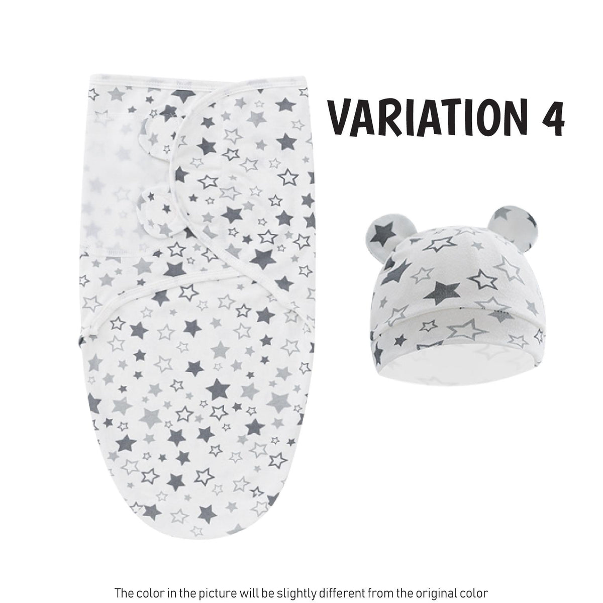 2 in 1 Set Baby Newborn Swadle Wrap With Hat Cotton Kain Bedung Bayi Dengan Topi Lembut
