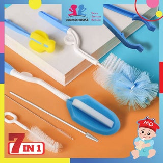 7 in 1 Baby Bottle Sponge Cleaning Tools Straw Brush Nipple Brush