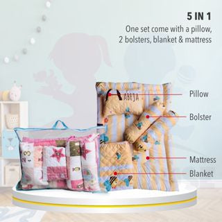 Baby Sleeping Toto Bed 5 in 1 Set Baby Tilam Bedsheet Tilam Toto Baby Bedsheet