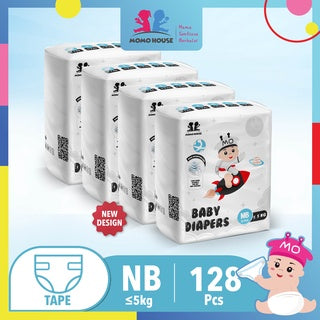 Momo House Baby Diaper Tape - NB36 / S54 / M50 / L46 / XL44 (4 Packs)