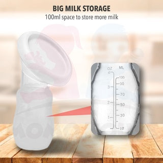 (New Design) Manual Silicone BPA Free Breast Pump Milk Collector (2 Pcs) (100ml) Pam Susu