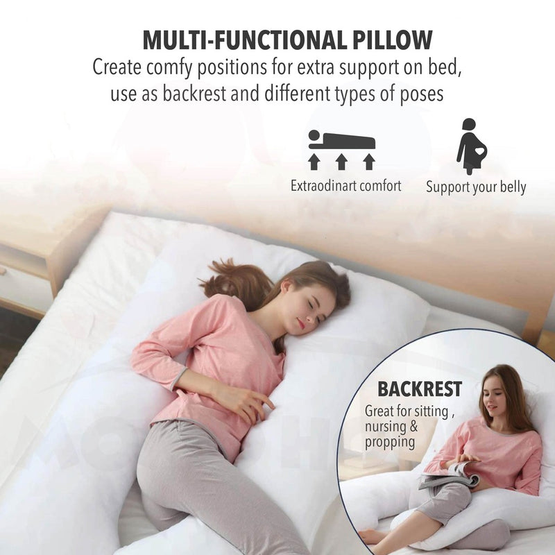 (New Design) U Shape Maternity Pillow Pregnant Side Bedding Full Cotton Pregnancy Pillow Nursing Pillow