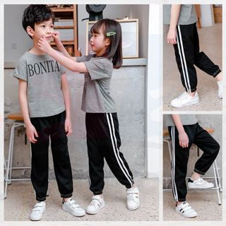 Jogger Pants Kids Cotton Long Sport Pants Seluar Sukan Seluar Panjang Budak Anti-Mosquito Tracksuit Budak Seluar Budak