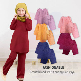 Baju Kurung Budak Karta Suit Muslimah Budak Perempuan Plazo Suit Kids Baju Muslimah Perempuan Set Muslimah Perempuan