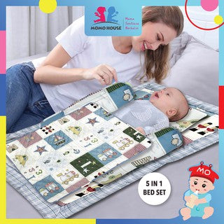 Baby Sleeping Toto Bed 5 in 1 Set Baby Tilam Bedsheet Tilam Toto Baby Bedsheet