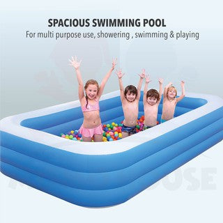 (L)262x(W)175x(H)60cm - Inflatable 3 Rings Swimming Pool Kolam Renang