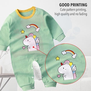 Newborn Baby Cute Animal Cartoon Romper Jumpsuits Cotton Long-Sleeved Baju Bayi Soft Clothing Toddler Pyjamas (MYB053)