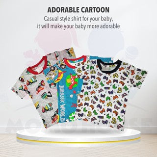 Baju Baby Newborn Baby Clothing Tshirt Bayi Baju Murah Printed Cartoon T Shirt Unisex Short Sleeve Shirt (Random Pick)