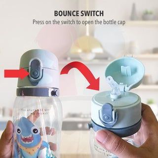 Kids Water Bottle BPA FREE 580ml Drinking Straw Water Tumbler Shoulder Strap For Bottle Botol Air Kanak