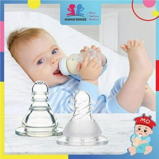 Slim Neck Teat Puting Susu Soft Standard Neck Teat Feeding Nipple Puting Botol Susu Anti-Tumpah (Anti Colic)