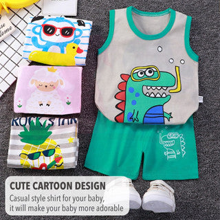 Baby Clothes Baju Budak Singlet Kanak Kanak Kids Baby Boy Singlet Set Singlet Kid Sleeveless Shirt Singlet Pant Children