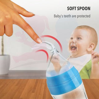 Silicone Baby Food Squeeze Feeder With Spoon Cover Easy Feeder Spoon Sudu Makan Baby Easy Feeder