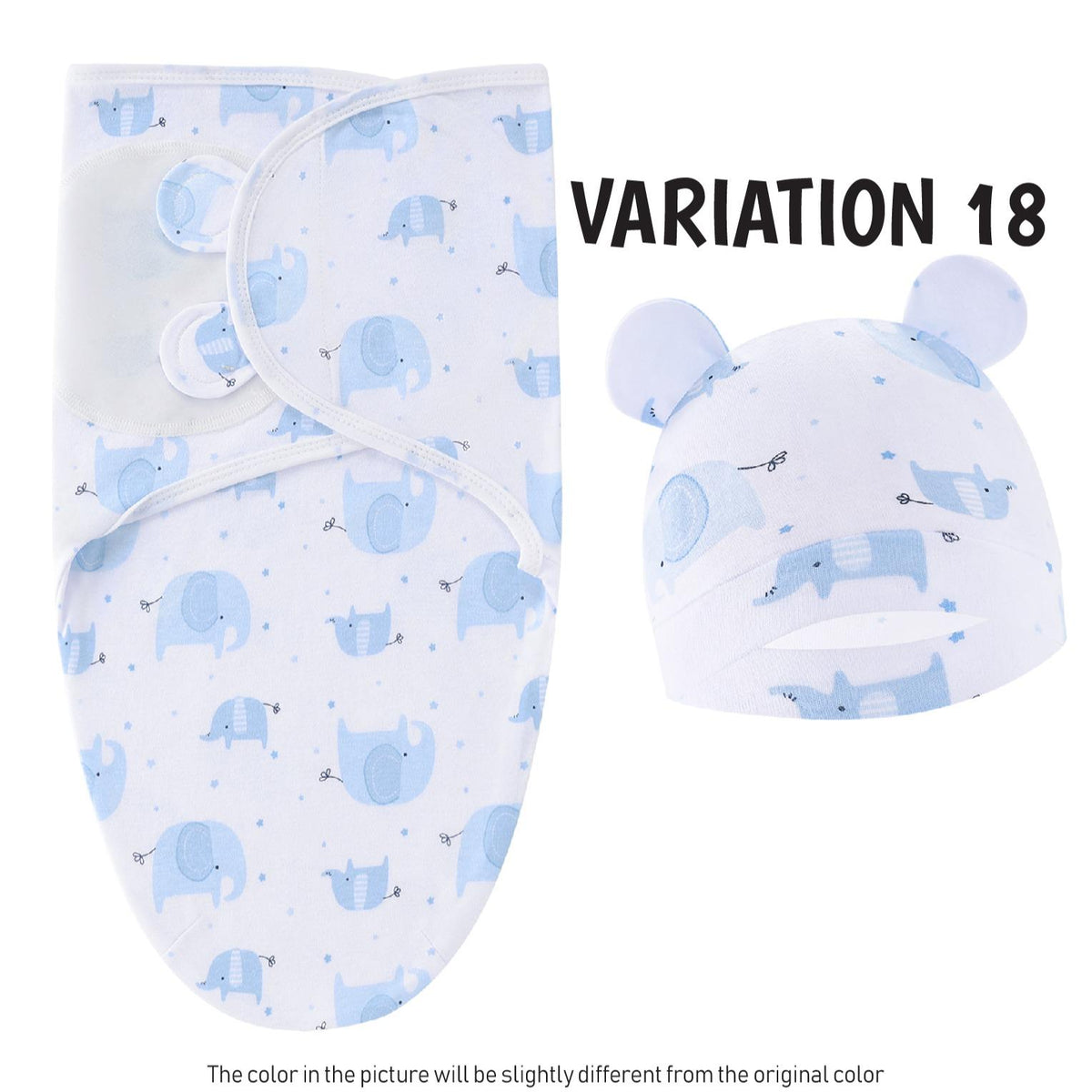2 in 1 Set Baby Newborn Swadle Wrap With Hat Cotton Kain Bedung Bayi Dengan Topi Lembut
