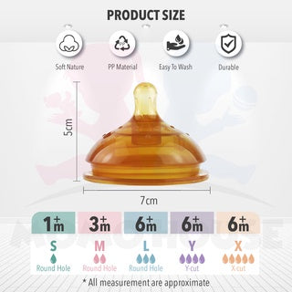 Puting Teat Extra Soft & Wide Neck Artificial Nipple Gantian Compatible for all Momo House Silicone Milk Bottles