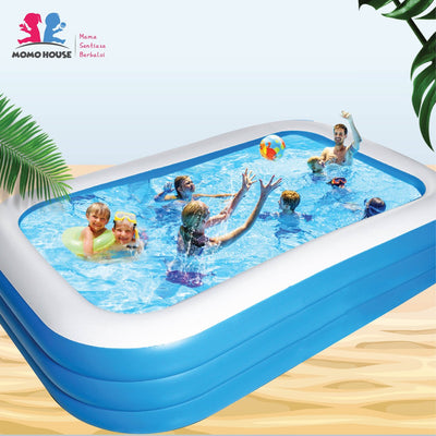 (L)305x(W)183x(H)60cm - Inflatable 3 Ring Swimming Pool Kolam Mandi Kolam Renang