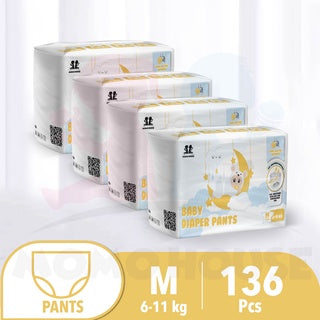 Momo House Baby Diaper Pants -  M34 / L32 / XL30 / XXL28 (4 Packs)