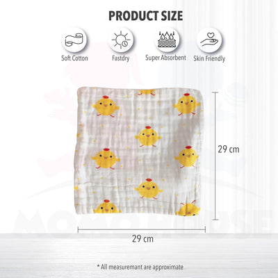 Baby Handkerchief 6 layer Baby Cotton Soft Six Layers Gauze Newborn Baby Towel Wash Cloth Sapu Tangan (29CM X 29CM)