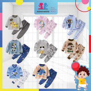 Kids Pyjamas Sleepsuit Baby Clothes Kids Sleepwear Baju Tidur Lengan Panjang Budak Pajamas Long Sleeve Pyjamas Kids Set