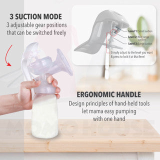 Manual Breast Pump Real Bubee Breast Milk Pump Susu Breastpump with Bottle Collector Nipple Suction Pump