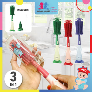 Bottle Cleaning Brush Bottle Brush Set Pencuci Botol Susu Berus Soft Silicone Straw Brush Silicone Bottle Brush Cleaning