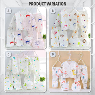 5 PCS Baju Baby Set Newborn Baby Lengkap Baby Clothes Set Newborn Baby Girl Clothes Set Newborn Baby Boy