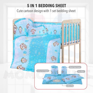 Multi Functional Single Layer Wooden Baby Cot with Mosquito Stand & Net Katil Bayi Dgn Kelambu