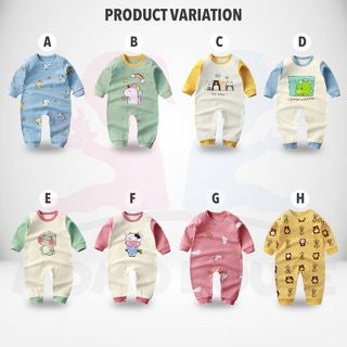 Newborn Baby Cute Animal Cartoon Romper Jumpsuits Cotton Long-Sleeved Baju Bayi Soft Clothing Toddler Pyjamas (MYB053)