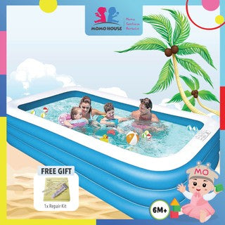 (L)262x(W)175x(H)60cm - Inflatable 3 Rings Swimming Pool Kolam Mandi Kolam Renang