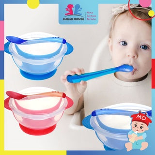 Baby Feeding Bowl with Spoon Temperature Detection Baby Food Baby Feeding Bowl Bekas Makan Bayi