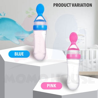 Silicone Baby Food Squeeze Feeder With Spoon Cover Easy Feeder Spoon Sudu Makan Baby Easy Feeder