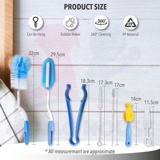 7 in 1 Baby Bottle Sponge Cleaning Tools Straw Brush Nipple Brush