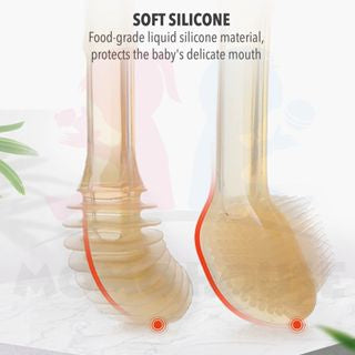 Berus Gigi Baby 3 in 1 Silicone Baby Toothbrush Tongue Cleaner Baby Soft Toothbrush Infants Pembersih Lidah Baby Tooth B